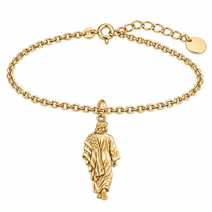 Walking with Faith Charm Bracelet Set – 18K gold, front view