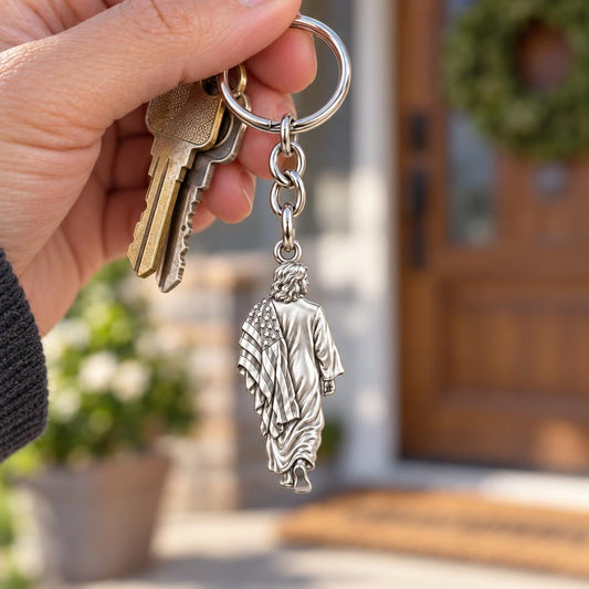 Walking with Faith Charm Keychain – worn / in use