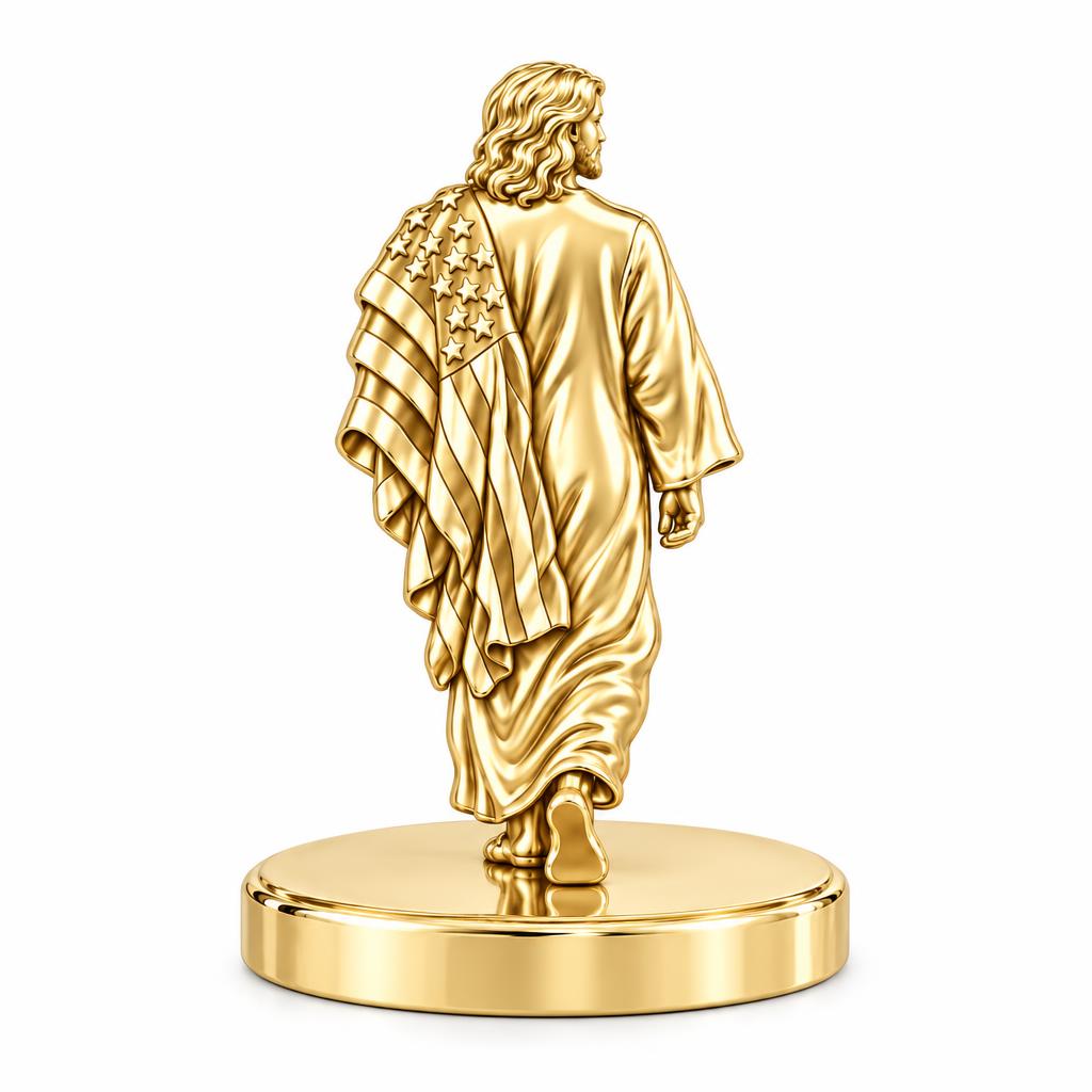 Walking with Faith Keepsake Plaque – 18K gold, front view