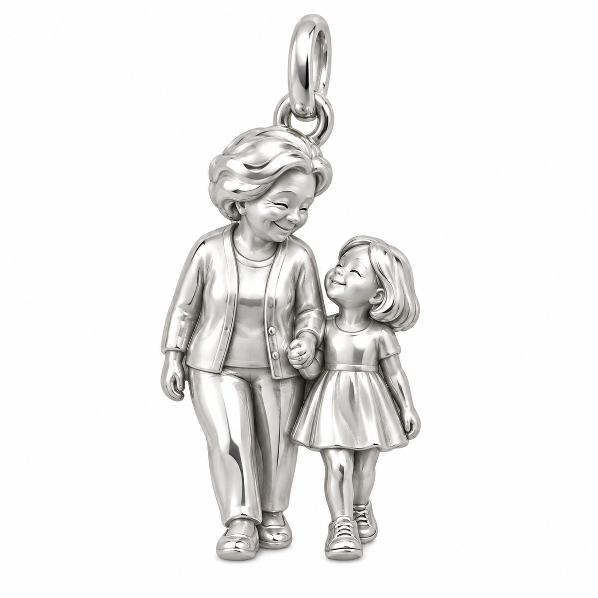 Walking with Grandma Charm — original silver charm