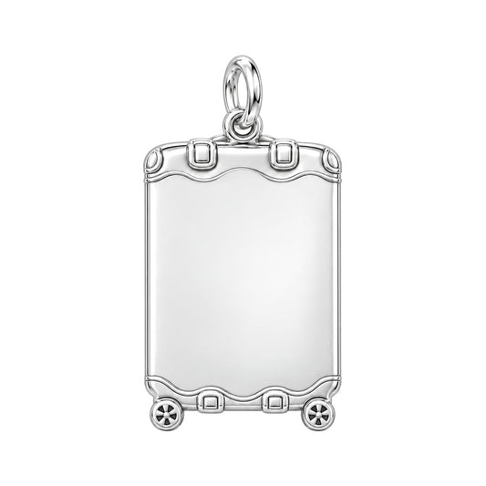 Wanderlust Suitcase Charm Bracelet – Personalized Traveler Gift – back of the charm, engraving area
