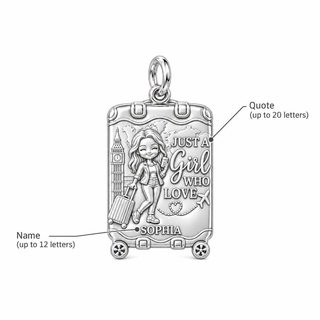 Wanderlust Suitcase Charm Bracelet – Personalized Traveler Gift – personalization guide