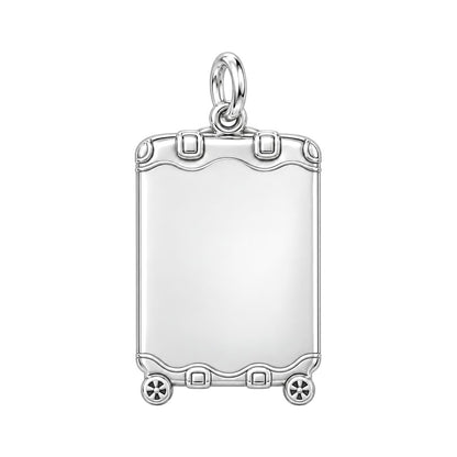 Wanderlust Suitcase Journey Charm Bracelet Set – back of the charm, engraving area