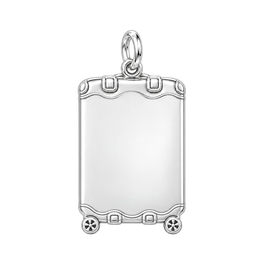 Wanderlust Suitcase Journey Charm Necklace Set – back of the charm, engraving area
