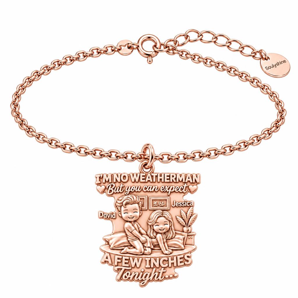 Weatherman Inches Charm Bracelet Set – rose gold, front view