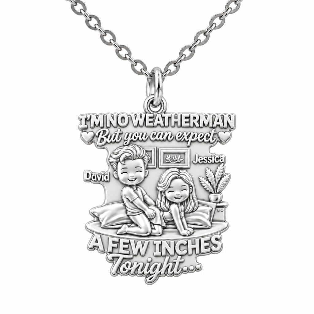 Weatherman Inches Charm Necklace Set – silver, front view