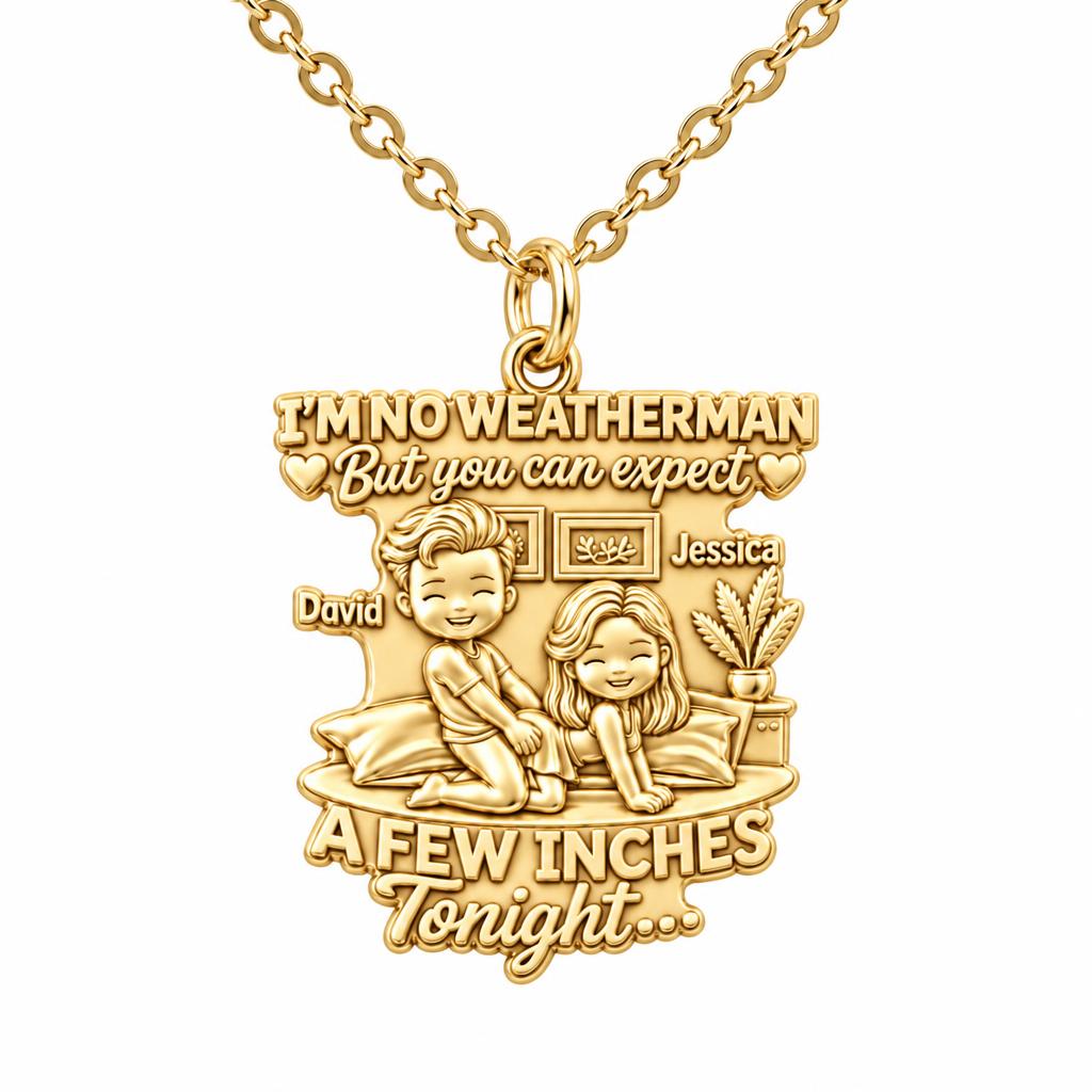 Weatherman Inches Charm Necklace Set – 18K gold, front view