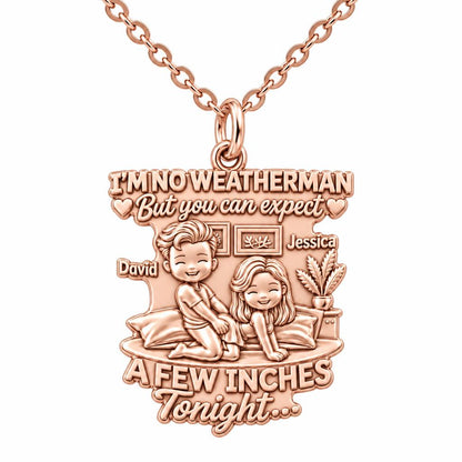 Weatherman Inches Charm Necklace Set – rose gold, front view