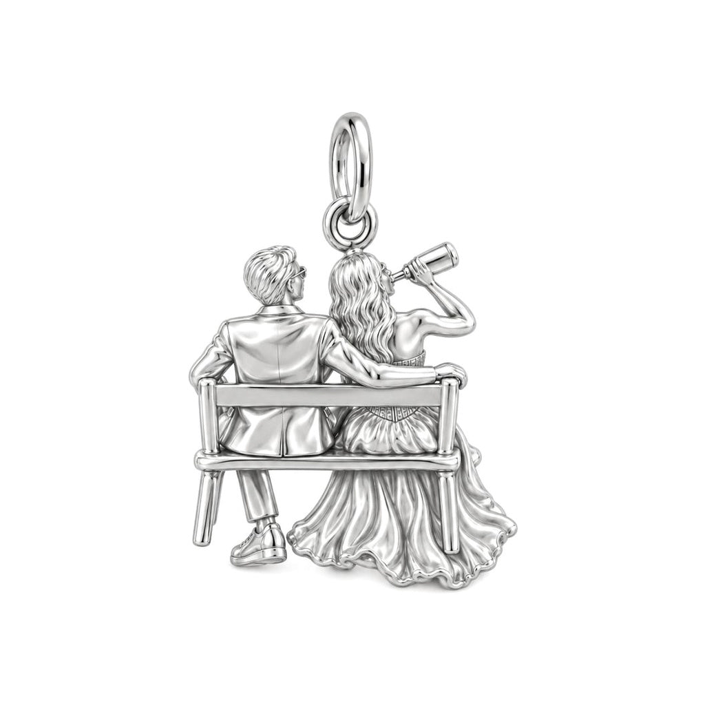 Wedding Afterparty Celebration Charm Bracelet – Personalized Couple – back of the charm, engraving area