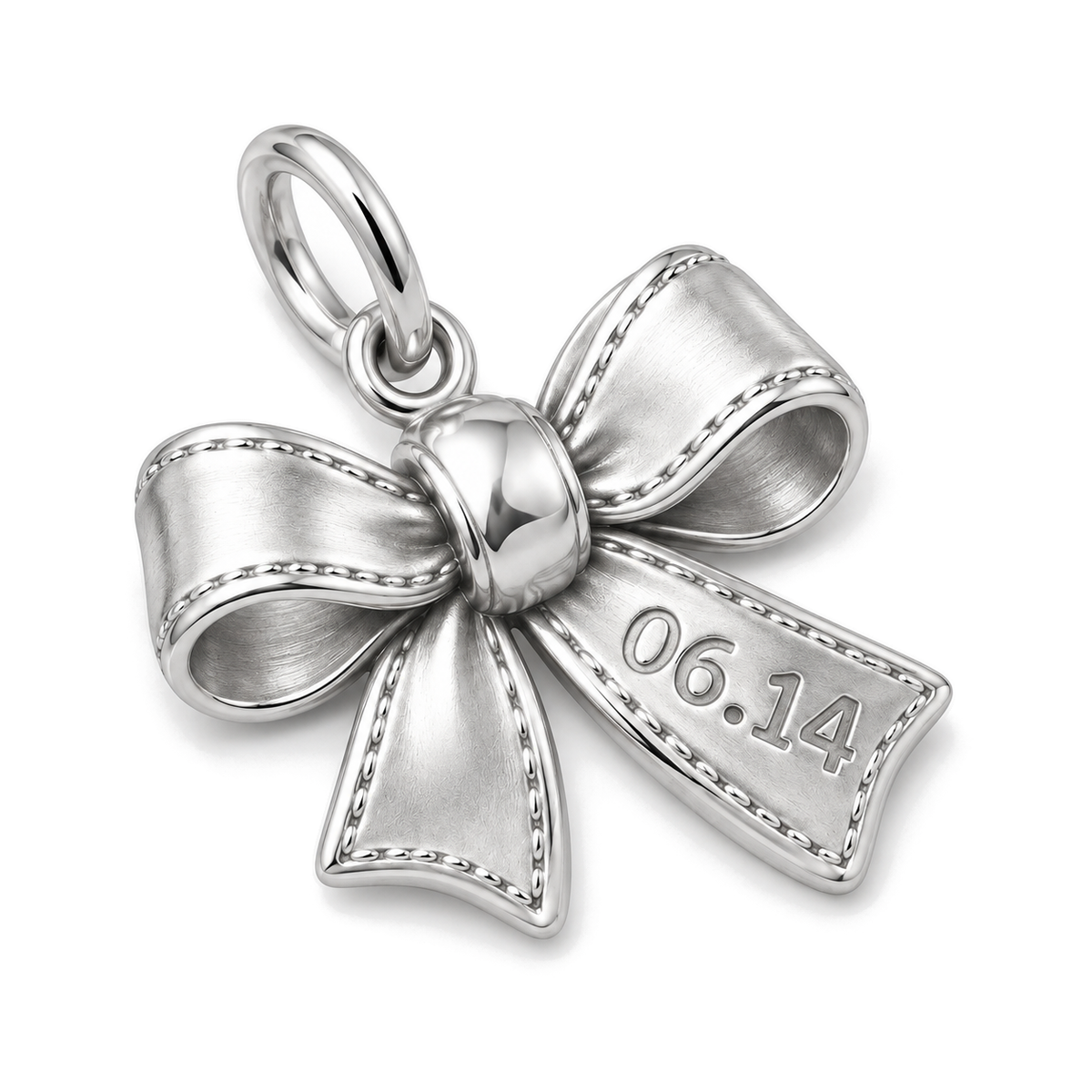 Wedding Bow Charm — Silver Super Macro | charm-topics-remaining-444-2026-09-14 | topic-065