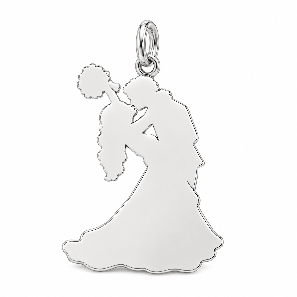 Wedding First Kiss Charm Bracelet – Personalized Couple Gift – back of the charm, engraving area