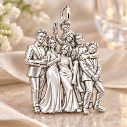 Wedding Party Celebration Charm Bracelet – Personalized Couple Gift – macro detail of the charm