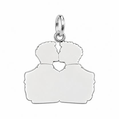 Wedding Vow Kiss Charm Bracelet – Personalized Couple Gift – back of the charm, engraving area
