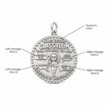 Welcome Classroom Charm Bracelet – Personalized Teacher Gift – personalization guide