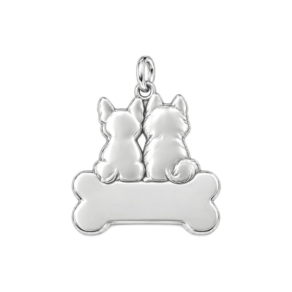 Welcome to Our Home Charm Bracelet – Personalized Dog Mom Gift – back of the charm, engraving area