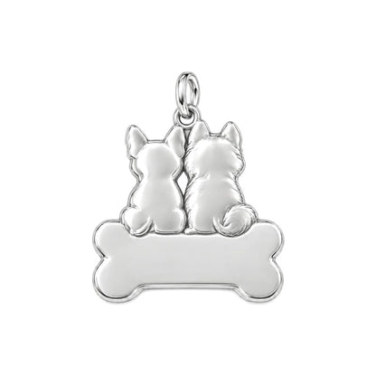 Welcome to Our Home Charm Bracelet – Personalized Dog Mom Gift – back of the charm, engraving area