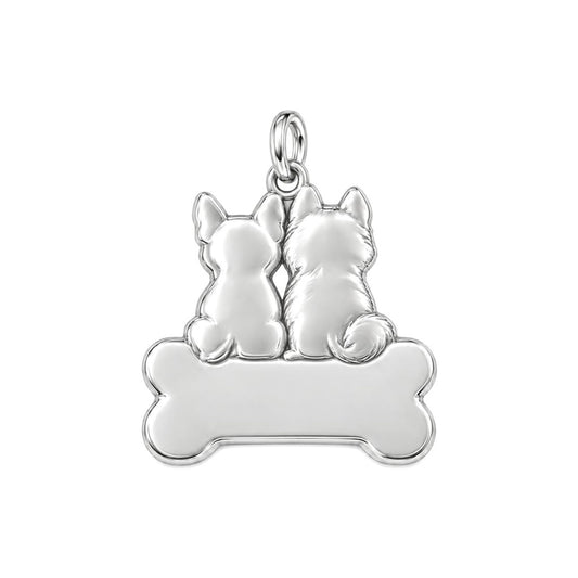 Welcome to Our Home Charm Bracelet – Personalized Dog Mom Gift – back of the charm, engraving area