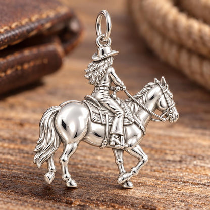 Western Rider Charm and Polyester Cord Bracelet Set