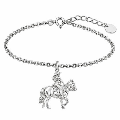 Western Spirit Rider Charm Bracelet Set – silver, front view