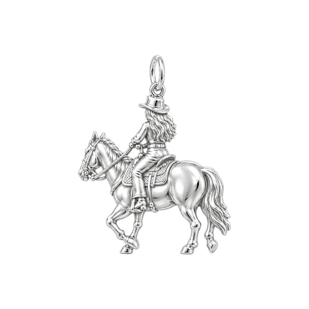 Western Spirit Rider Charm Bracelet Set – back of the charm, engraving area