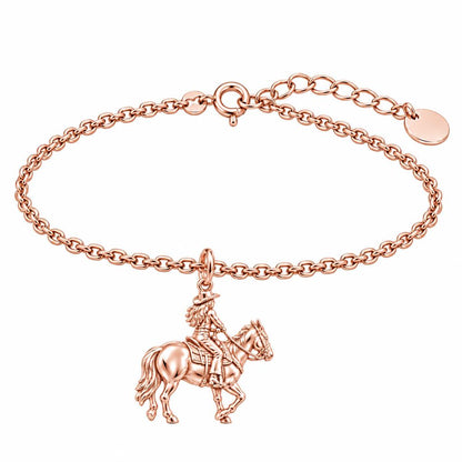 Western Spirit Rider Charm Bracelet Set – rose gold, front view