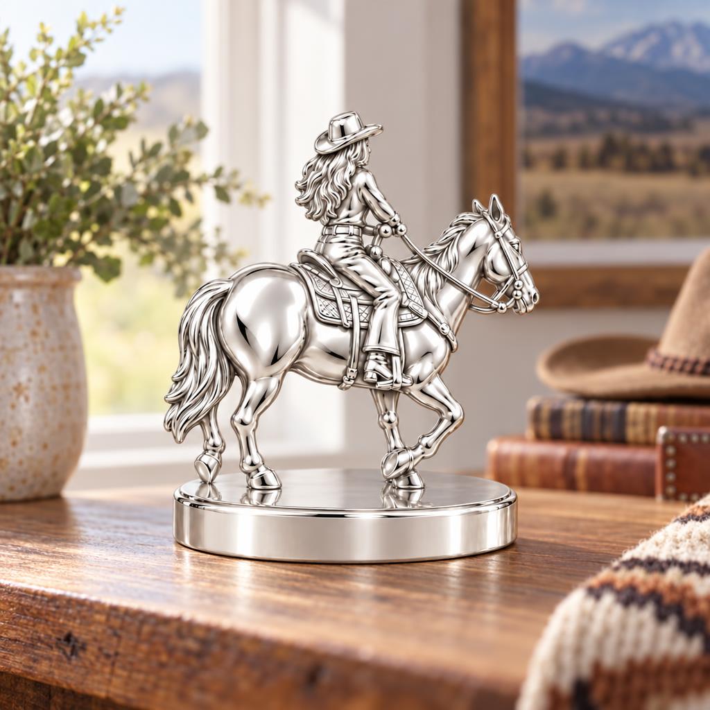 Western Spirit Rider Keepsake Plaque – worn / in use