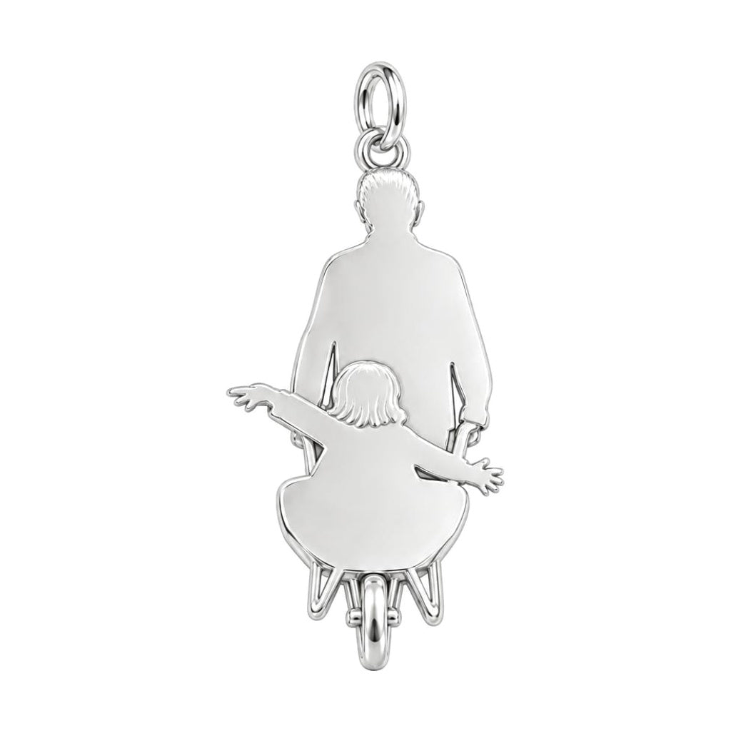 Wheelbarrow Joy Ride Charm Bracelet – Personalized Nana Gift – back of the charm, engraving area