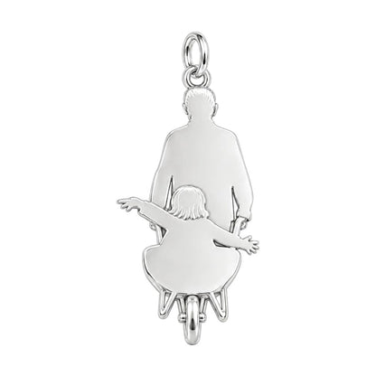Wheelbarrow Joy Ride Charm Bracelet – Personalized Nana Gift – back of the charm, engraving area