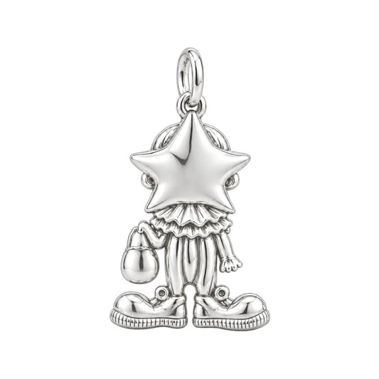 Whimsical Star Clown Charm Bracelet – Personalized Friend Gift – back of the charm, engraving area