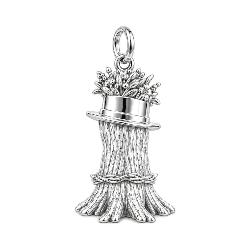 Whimsical Tree Spirit Charm Bracelet – Personalized Dad Gift – back of the charm, engraving area
