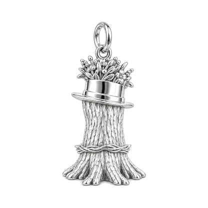 Whimsical Tree Spirit Charm Bracelet – Personalized Dad Gift – back of the charm, engraving area