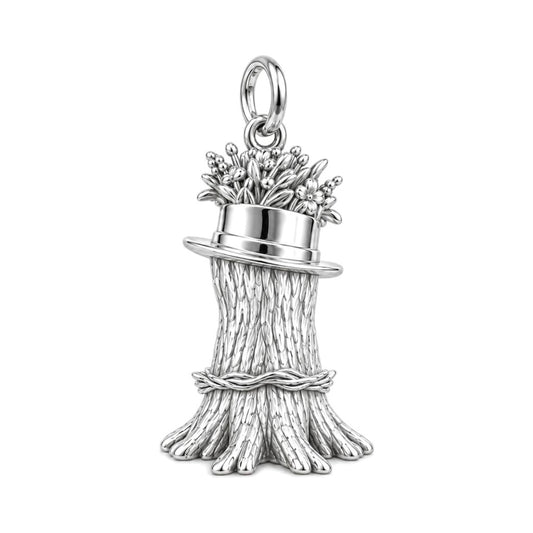 Whimsical Tree Spirit Charm Bracelet – Personalized Dad Gift – back of the charm, engraving area