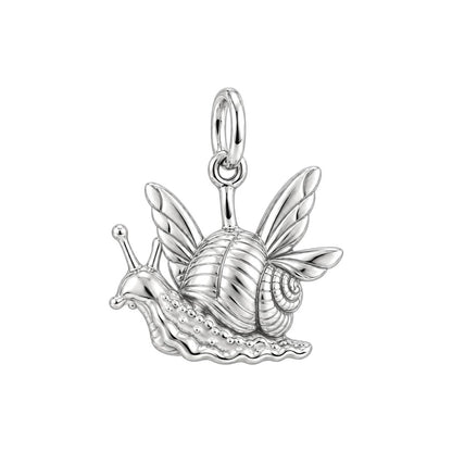Whimsical Winged Snail Charm Bracelet – Personalized Nature Gift – back of the charm, engraving area