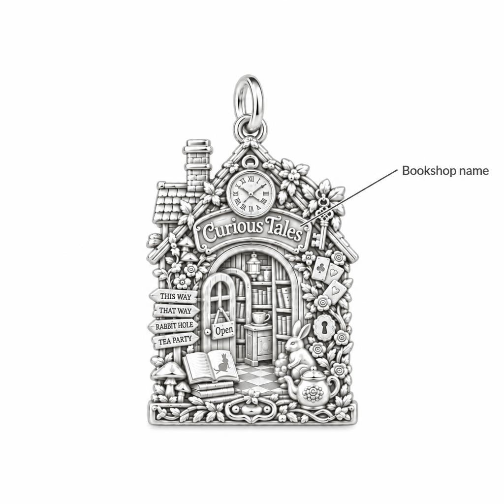 Whimsical Wonderland Bookshop Charm Bracelet – Personalized Book – personalization guide