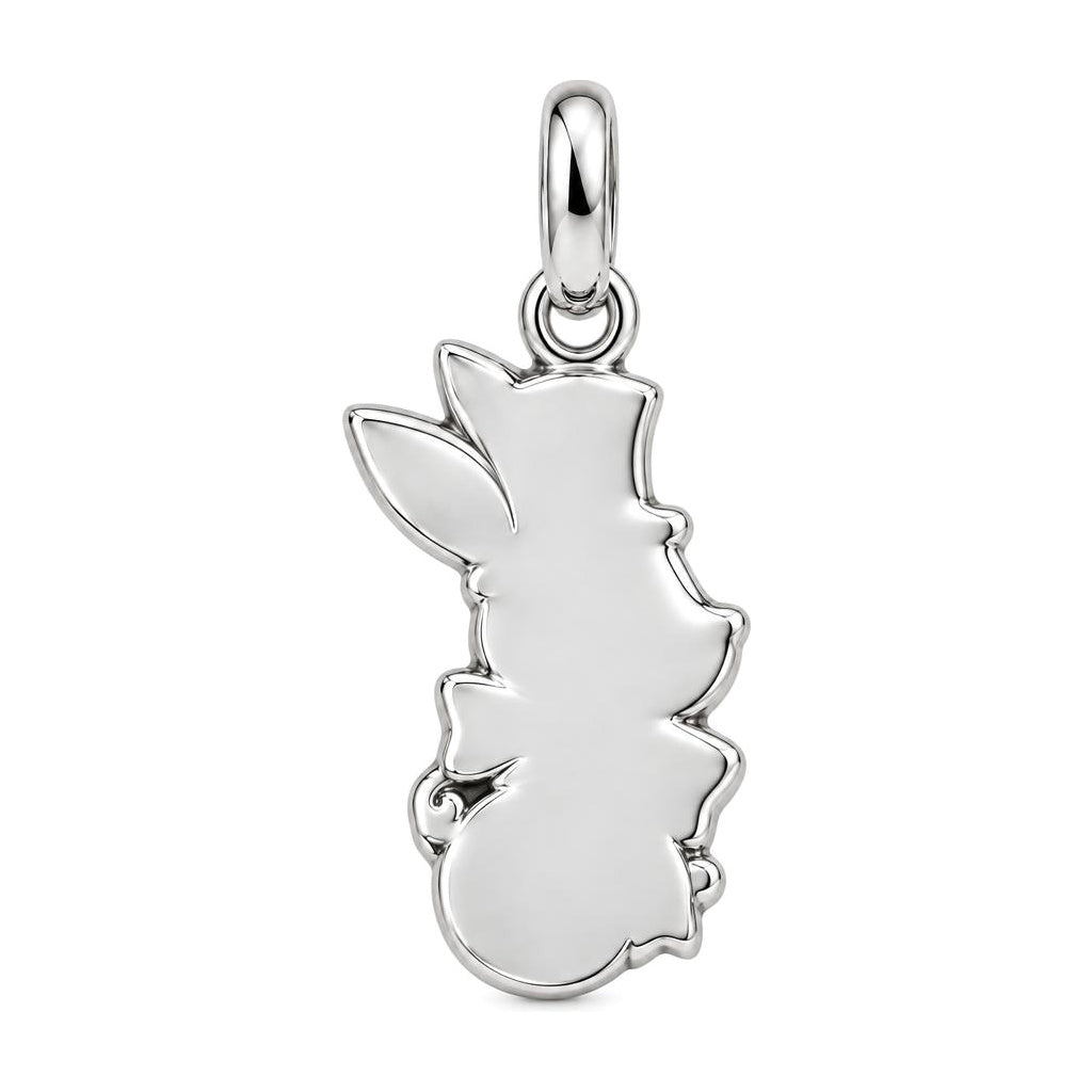 Whimsical Wonderland Rabbit Charm Bracelet – Personalized Gift – back of the charm, engraving area