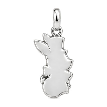 Whimsical Wonderland Rabbit Charm Bracelet – Personalized Gift – back of the charm, engraving area