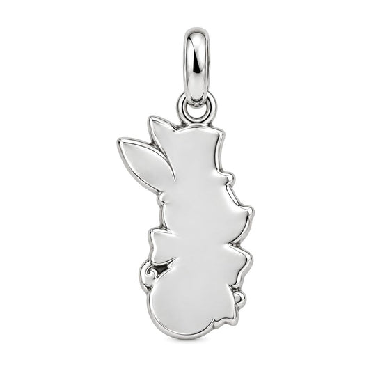 Whimsical Wonderland Rabbit Charm Bracelet – Personalized Gift – back of the charm, engraving area