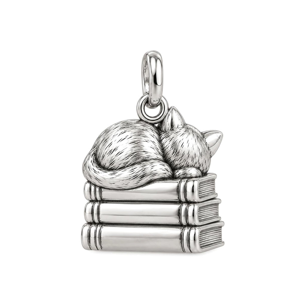 Whiskers & Chapters Charm Keychain – back of the charm, engraving area