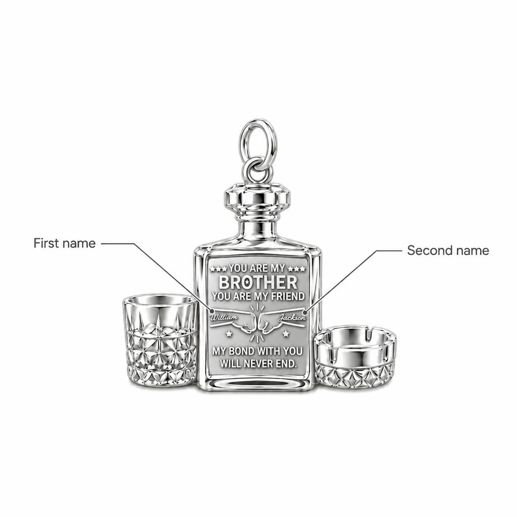 Whiskey Bond Brotherhood Charm Bracelet – Personalized Brother Gift – personalization guide