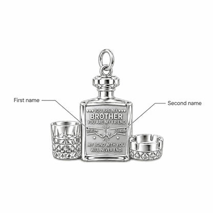 Whiskey Bond Brotherhood Charm Bracelet – Personalized Brother Gift – personalization guide