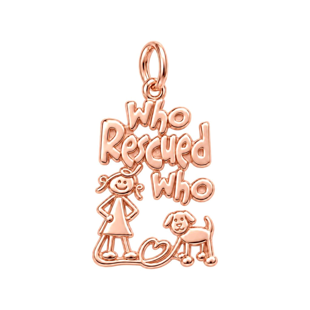 Who Rescued Who Charm and Polyester Cord Bracelet Set