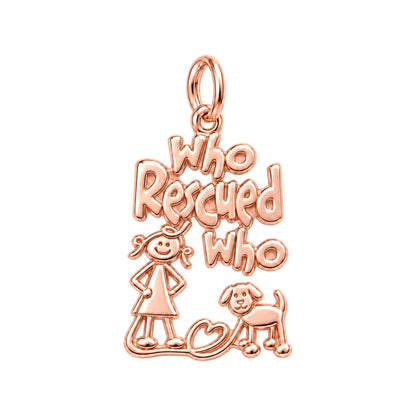 Who Rescued Who Charm and Polyester Cord Bracelet Set