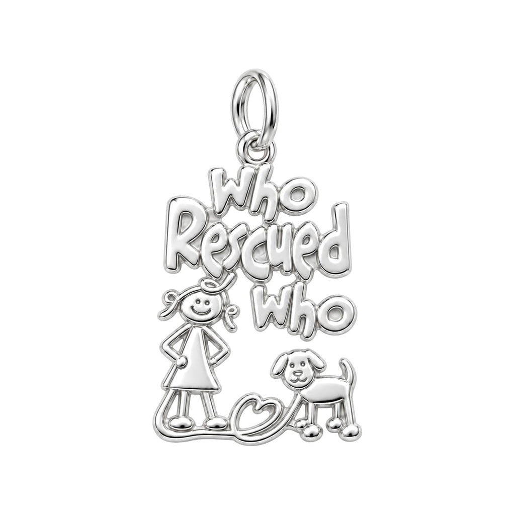 Who Rescued Who Charm and Polyester Cord Bracelet Set