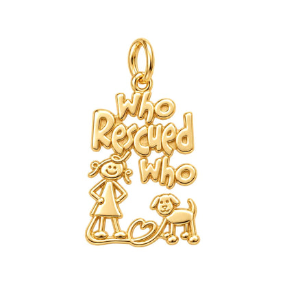 Who Rescued Who Charm and Polyester Cord Bracelet Set