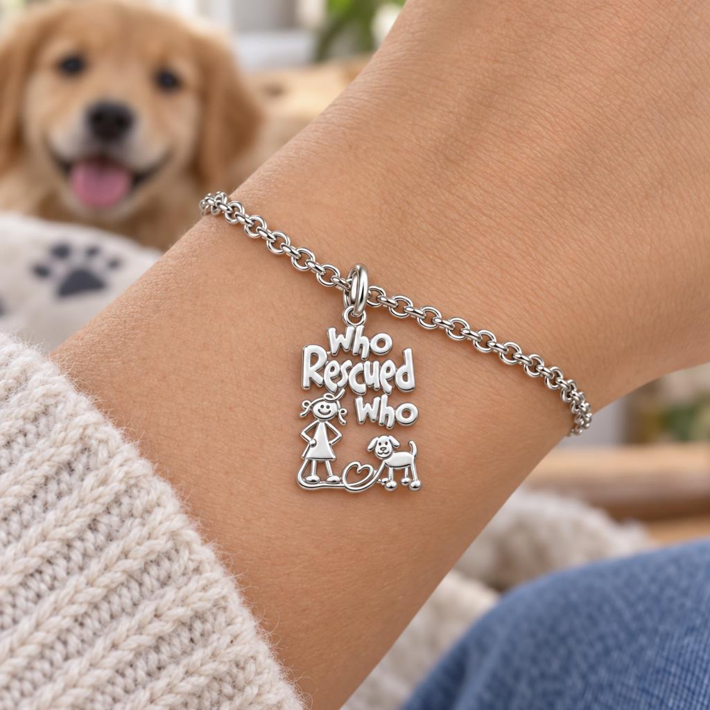 Who Rescued Who Charm Bracelet Set – worn / in use