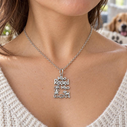 Who Rescued Who Charm Necklace Set – worn / in use