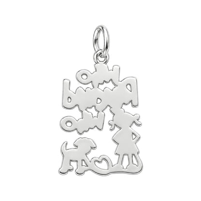 Who Rescued Who Charm Necklace Set – back of the charm, engraving area