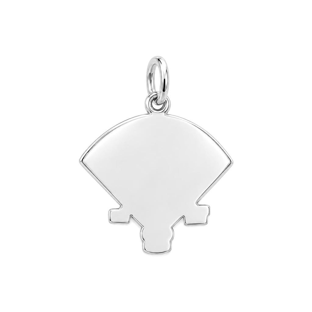 Who's on First Baseball Charm Bracelet – Personalized Fan Gift – back of the charm, engraving area