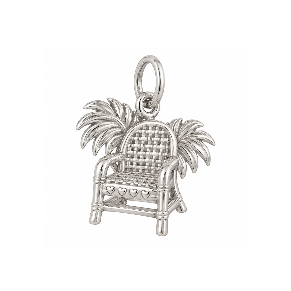 Wicker Chair and Palm Leaves Charm — Silver — 50-works-silver-20260916-22