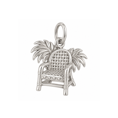Wicker Chair and Palm Leaves Charm — Silver — 50-works-silver-20260916-22
